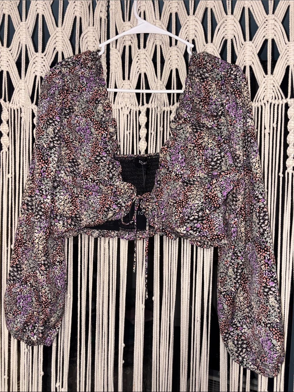 Floral Tie-Front Crop Top